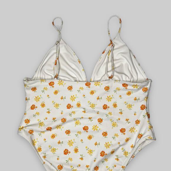 LA Hearts x PacSun Hailey Retro Floral Cheeky Lace-Up One-Piece Swimsuit size XL - Picture 9 of 14